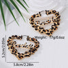 Wholesale Women's Leopard Print Geometric Heartshaped Alloy Electroplated Earrings