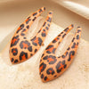 Wholesale Women's Leopard Print Oval Ushaped Zinc Alloy 14K Gold Electroplated Earrings