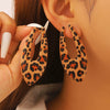 Wholesale Women's Leopard Print Oval Ushaped Zinc Alloy 14K Gold Electroplated Earrings