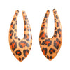 Wholesale Women's Leopard Print Oval Ushaped Zinc Alloy 14K Gold Electroplated Earrings