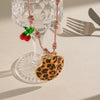Wholesale Women's Leopard Print Shell And Stainless Steel Rope Chain Necklace With Weave Design