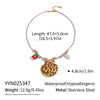 Wholesale Women's Leopard Print Shell And Stainless Steel Rope Chain Necklace With Weave Design