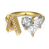 Wholesale Women's Letter Love Zircon Inlay 925 Sterling Silver Opening Adjustable Ring And Bracelet With Electroplating