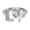 Wholesale Women's Letter Love Zircon Inlay 925 Sterling Silver Opening Adjustable Ring And Bracelet With Electroplating
