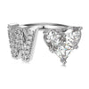 Wholesale Women's Letter Love Zircon Inlay 925 Sterling Silver Opening Adjustable Ring And Bracelet With Electroplating