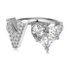 Wholesale Women's Letter Love Zircon Inlay 925 Sterling Silver Opening Adjustable Ring And Bracelet With Electroplating