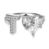 Wholesale Women's Letter Love Zircon Inlay 925 Sterling Silver Opening Adjustable Ring And Bracelet With Electroplating