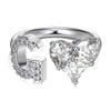 Wholesale Women's Letter Love Zircon Inlay 925 Sterling Silver Opening Adjustable Ring And Bracelet With Electroplating