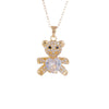 Wholesale Women's Light Luxury Animal Zodiac Copper Titanium Steel Necklace With Mixed Gemstone Setting And Electroplating