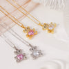 Wholesale Women's Light Luxury Animal Zodiac Copper Titanium Steel Necklace With Mixed Gemstone Setting And Electroplating