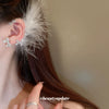 Wholesale Women's Light Luxury Bow Feather Handmade Ear Bone Clip Earrings