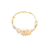 Wholesale Women's Light Luxury Bracelet With Natural Freshwater Pearls Plated 18K Gold In Flat Round And Rose Buns Round Shapes
