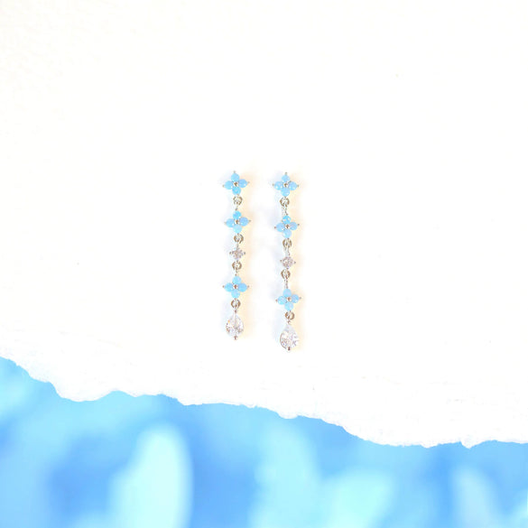 Wholesale Women's Light Luxury Brass Earrings With Flower Pattern And Real Gold Plated