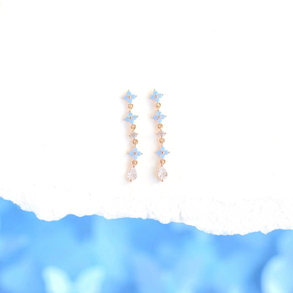 Wholesale Women's Light Luxury Brass Earrings With Flower Pattern And Real Gold Plated