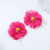 Wholesale Women's Light Luxury Chiffon Multilayered Flower Stereo Hand Knitted Earrings