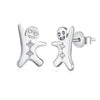Wholesale Women's Light Luxury Christmas Series 925 Sterling Silver Jewelry With Gingerbread Man Pendant And Cross Chain Electroplated