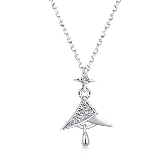 Wholesale Women's Light Luxury Christmas Series 925 Sterling Silver Jewelry With Gingerbread Man Pendant And Cross Chain Electroplated