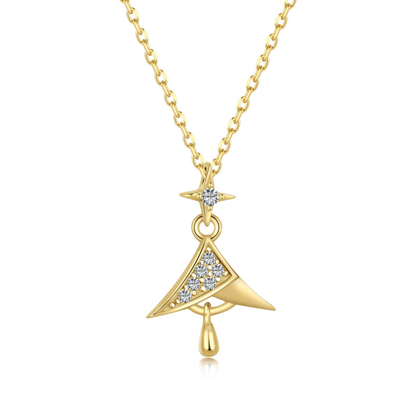 Wholesale Women's Light Luxury Christmas Series 925 Sterling Silver Jewelry With Gingerbread Man Pendant And Cross Chain Electroplated