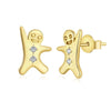 Wholesale Women's Light Luxury Christmas Series 925 Sterling Silver Jewelry With Gingerbread Man Pendant And Cross Chain Electroplated