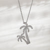 Wholesale Women's Light Luxury Coconut Tree Leaf Pattern Copper Clavicle Chain Necklace With Electroplating