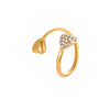 Wholesale Women's Light Luxury Cold Style Asymmetrical Heartshaped Stainless Steel Electroplated Open Ring