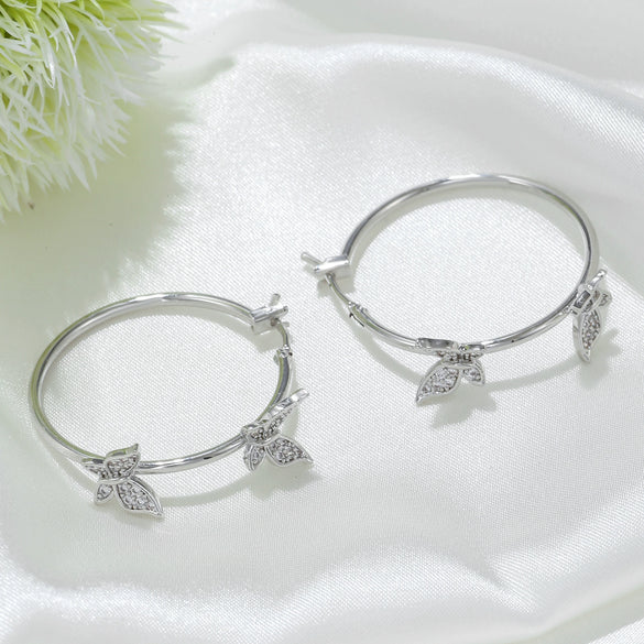 Wholesale Women's Light Luxury Copper Butterfly Earrings With Zircon