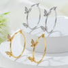 Wholesale Women's Light Luxury Copper Butterfly Earrings With Zircon