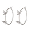 Wholesale Women's Light Luxury Copper Butterfly Earrings With Zircon