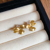 Wholesale Women's Light Luxury Copper Electroplated Flower Shaped Earrings With Silver Needle Sequins