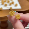 Wholesale Women's Light Luxury Copper Electroplated Flower Shaped Earrings With Silver Needle Sequins