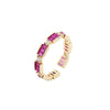 Wholesale Women's Light Luxury Copper Geometric Ring And Earrings With Zircon Inlay And Gold Plated