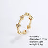 Wholesale Women's Light Luxury Copper Geometric Ring And Earrings With Zircon Inlay And Gold Plated