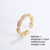 Wholesale Women's Light Luxury Copper Geometric Ring And Earrings With Zircon Inlay And Gold Plated