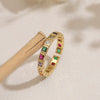 Wholesale Women's Light Luxury Copper Geometric Square And Circle Zirconia Ring
