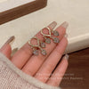 Wholesale Women's Light Luxury Copper Heart Shape Electroplating Love Earrings