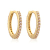 Wholesale Women's Light Luxury Copper Inlaid Colored Diamond Geometric Round Earring