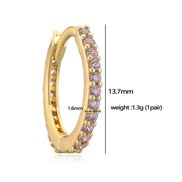 Wholesale Women's Light Luxury Copper Inlaid Colored Diamond Geometric Round Earring