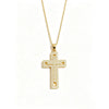 Wholesale Women's Light Luxury Cross Titanium Steel Necklace With Zirconia Oshaped Chain And Copper Inlaid Zircon Pendant