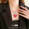 Wholesale Women's Light Luxury Diamond Set Copper And Titanium Steel Flower Pendant Necklace
