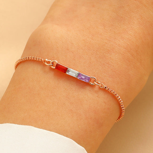 Wholesale Women's Light Luxury Dopamine Chain Bracelet With Colorful Gemstone Inlays Alloy Geometric And Heart Shape Diamond Design