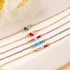 Wholesale Women's Light Luxury Dopamine Chain Bracelet With Colorful Gemstone Inlays Alloy Geometric And Heart Shape Diamond Design
