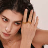 Wholesale Women's Light Luxury Doublelayer Gloss Twist Open Index Finger Ring Stainless Steel Geometric Electroplated