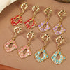 Wholesale Women's Light Luxury Dripping Oil Geometric Stainless Steel Earrings