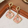 Wholesale Women's Light Luxury Dripping Oil Geometric Stainless Steel Earrings