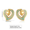 Wholesale Women's Light Luxury Dripping Oil Heartshaped Stainless Steel Earrings