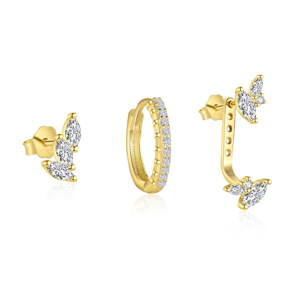 Wholesale Women's Light Luxury Dropshaped Zircon Inlaid 925 Sterling Silver Earrings Natural Style