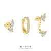 Wholesale Women's Light Luxury Dropshaped Zircon Inlaid 925 Sterling Silver Earrings Natural Style
