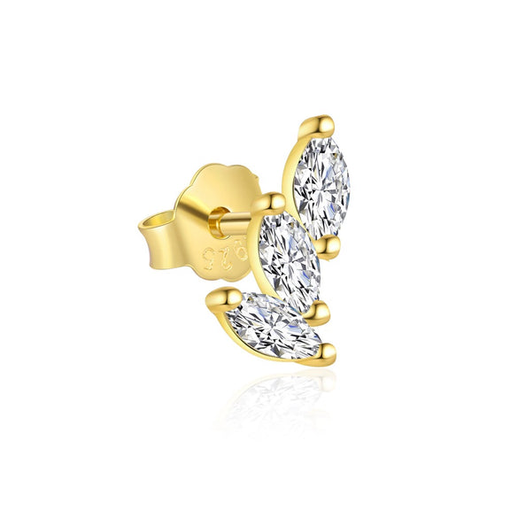 Wholesale Women's Light Luxury Dropshaped Zircon Inlaid 925 Sterling Silver Earrings Natural Style