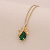 Wholesale Women's Light Luxury Electroplated Copper Flower Gourd Pendant Necklace With O Word Chain