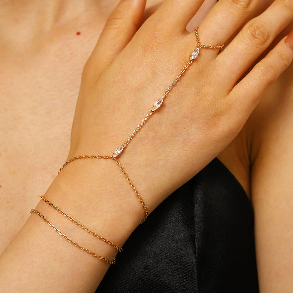 Wholesale Women's Light Luxury Electroplated Horseeye Chain Bracelet Made Of Environmentally Friendly Copper